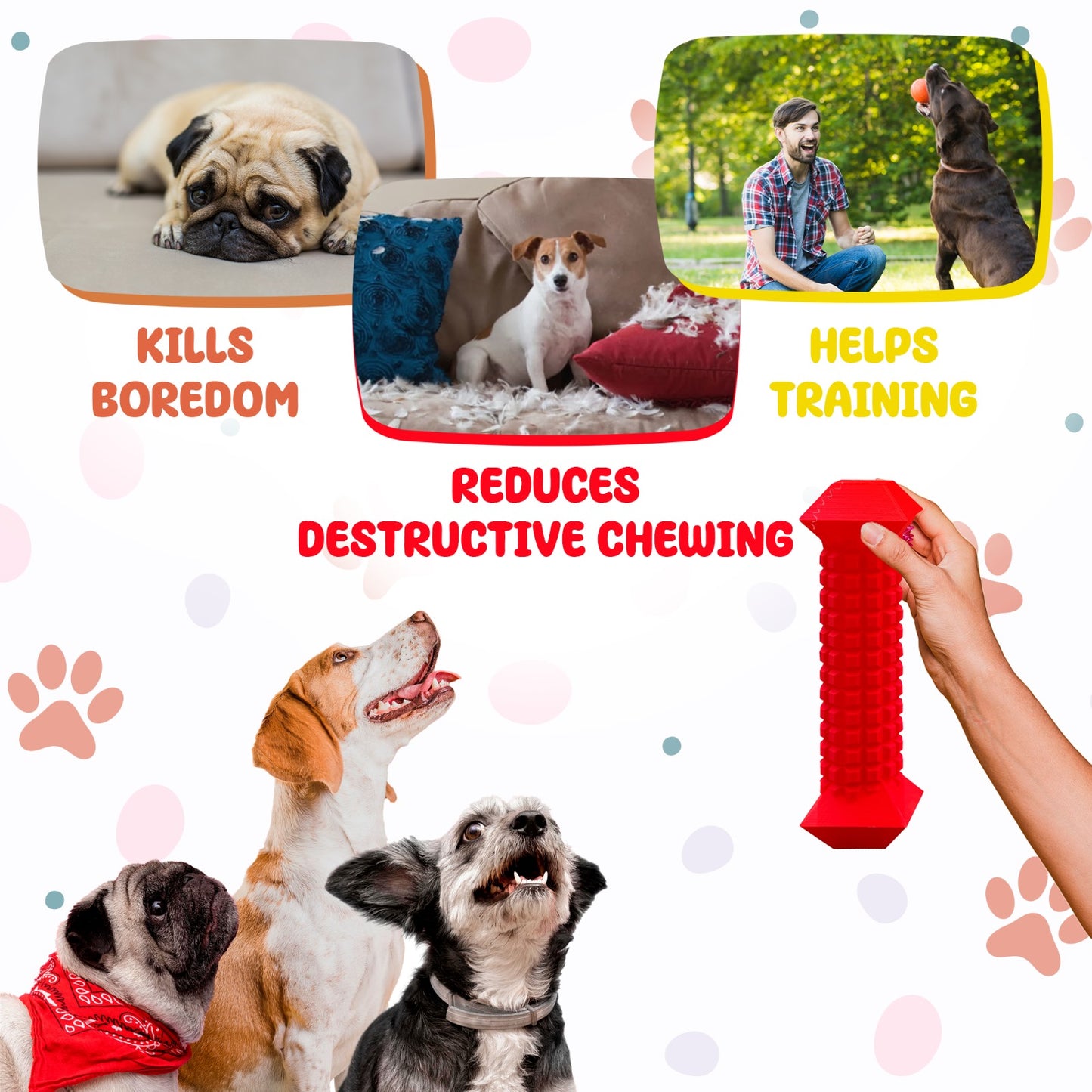 Long-lasting dog chew toy for strong chewers - perfect for large breeds
