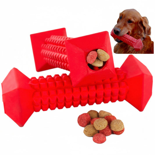 Large dog bone toy for aggressive chewers with treat dispenser – durable rubber chew toy for large dogs.