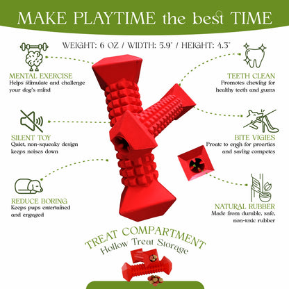 Dog Chew Toys for Aggressive Chewers – Tough Chew Toys for Dogs with Treat Dispenser  - Chew Bones for Large Dogs