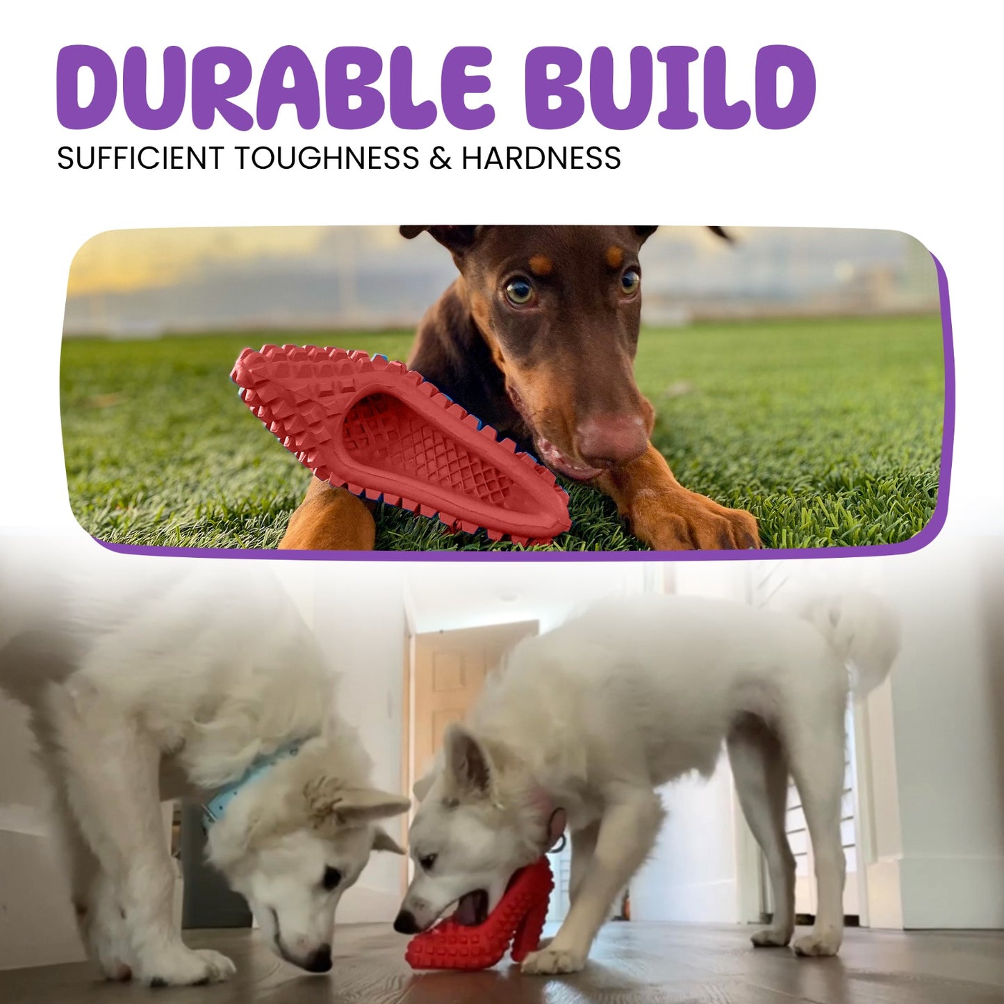 Dog chew toy for power chewers - reduces boredom and protects gums