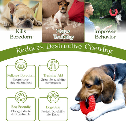 Dog Chew Toys for Aggressive Chewers - Chew Ring Interactive Medium Large Dog Puzzle Toys